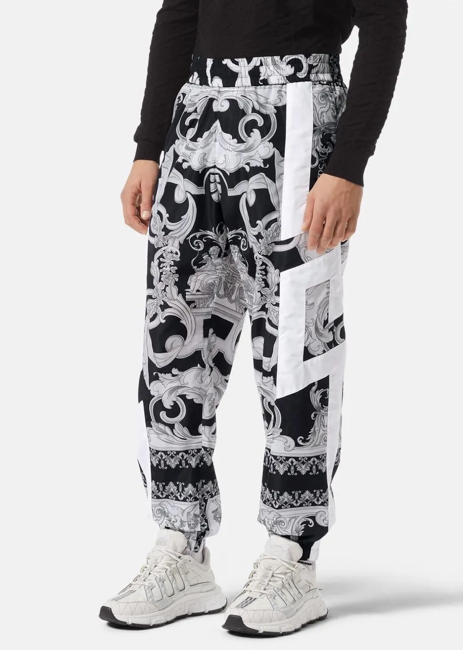 VERSACE Silver Baroque And Black Technical Pants/Size 44 รูปที่ 2