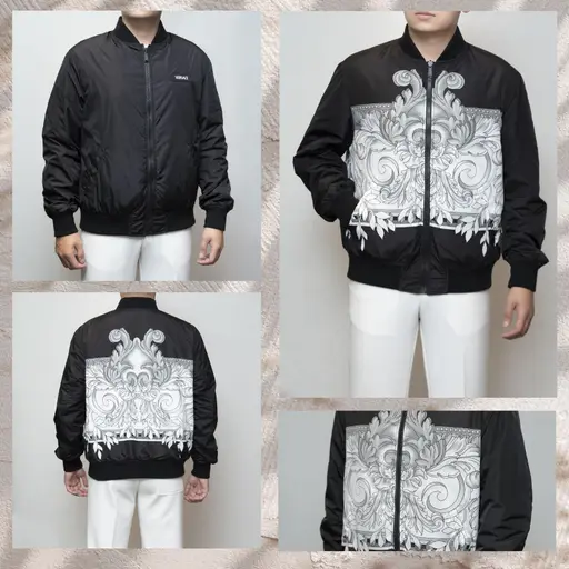 Versace Baroque Printed Reversible Bomber Jacket