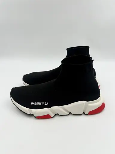 Balenciaga Speed Sneaker Cleae Sole Trainer Black /White
