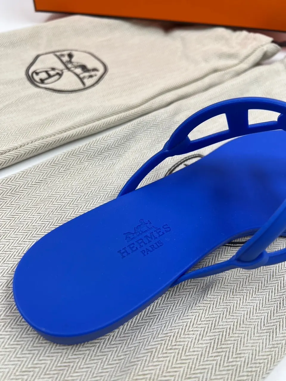 New Hermes Egerie Sandals Bleu Outremer รูปที่ 2