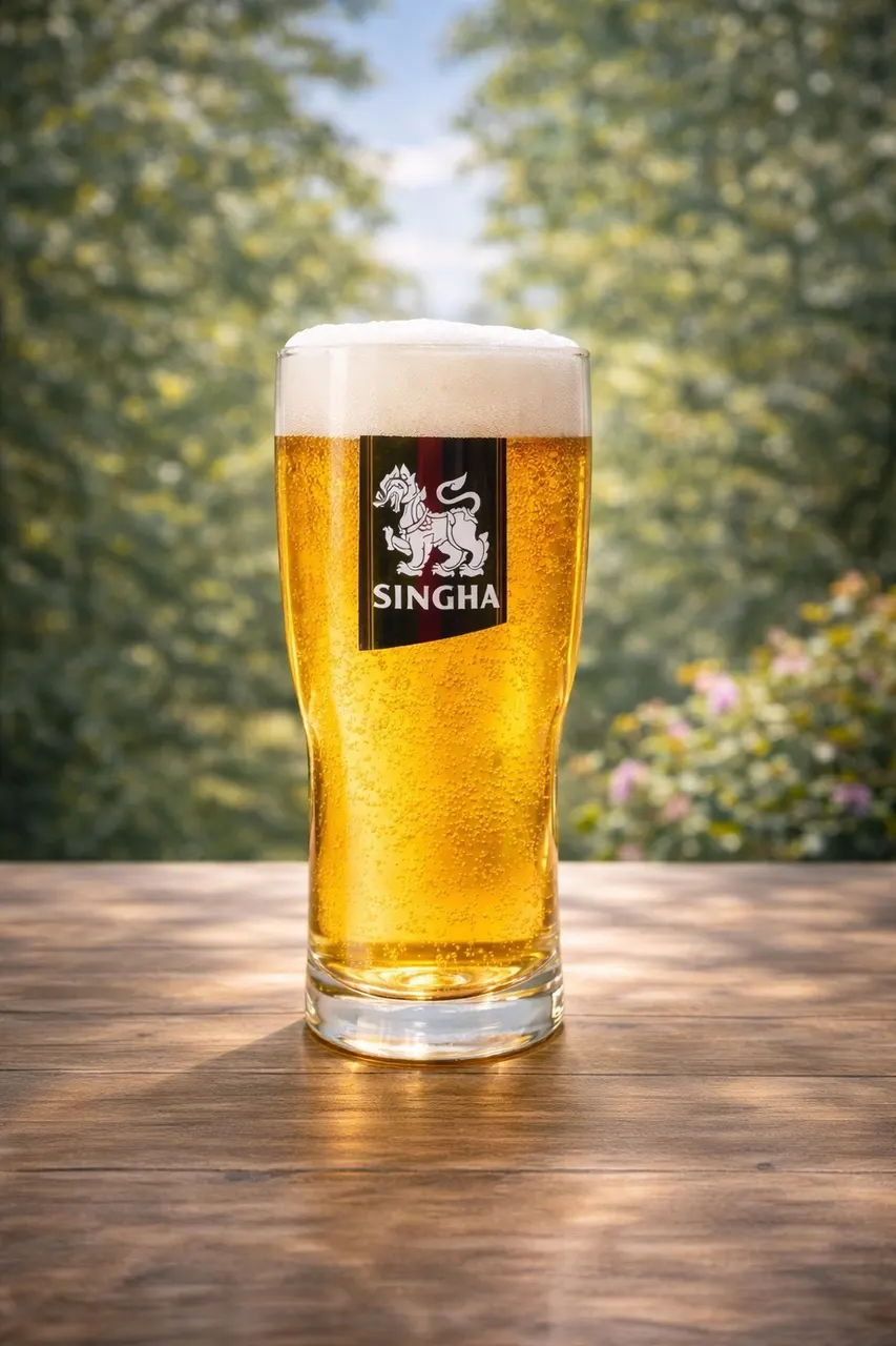 แก้วเบียร์ SINGHA ทองวาว ใบใหญ่ ความจุ 610 ml. รูปที่ 2
